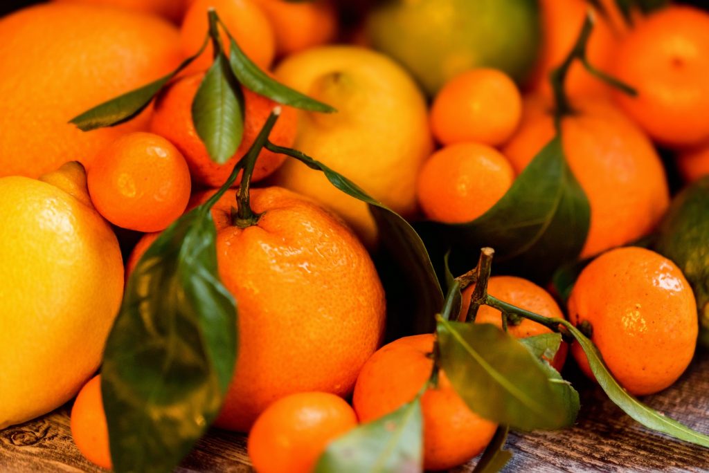 Close-up of various citrus fruits